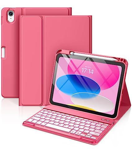 Hamile iPad 10th Generation 10.9 inch A2696/A2757/A2777, iPad 11th Generation 11 inch A3354/A3355/A3356, Magnetic Wireless Keyboard Case