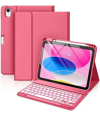 Hamile iPad 10th Generation 10.9 inch A2696/A2757/A2777, iPad 11th Generation 11 inch A3354/A3355/A3356, Magnetic Wireless Keyboard Case