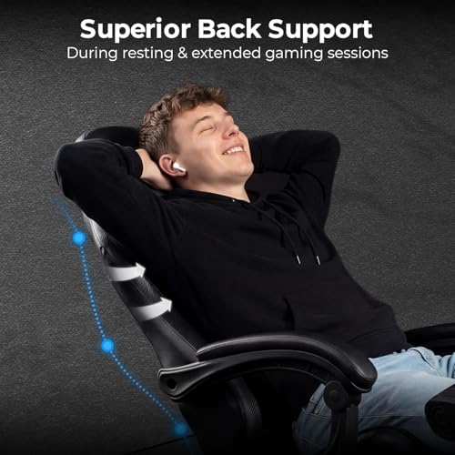 N-GEN GAMING 27.5"x24.5"x50" Adjustable Chair Model NG2601A-BK Indoor Seating