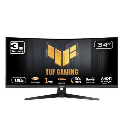 ASUS 34 Inches VG34VQ3B QHD 3440x1440 180Hz LED Curved Monitor