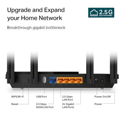 TP-Link Archer AX55 Pro - Dual-Band WiFi 6 Router - 4 Antennas - 2.5G WAN and LAN Ports - Up to 2976 Mbps - WPA3 Security - Ethernet and USB Connectivity