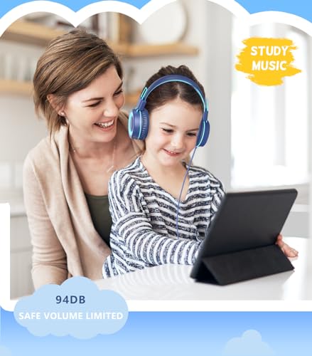 Bywulanda 1 Count Cuffie USB tipo C per bambini On-Ear Wired Headphones