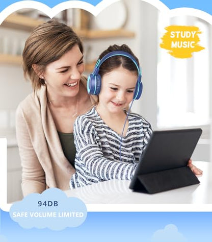 Bywulanda 1 Count Cuffie USB tipo C per bambini On-Ear Wired Headphones