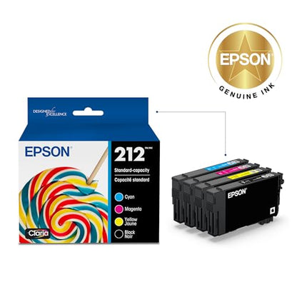 Epson Standard Ink Cartridge T212120-BCS Black, Cyan, Magenta, Yellow, 350 Page Yield, Genuine