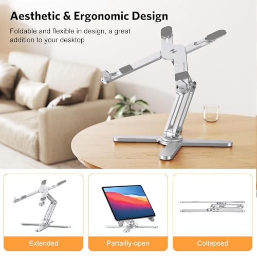 OMOTON Tripod Laptop Stand LA10 Adjustable Silver