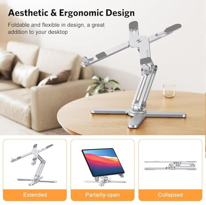 OMOTON Tripod Laptop Stand LA10 Adjustable Silver