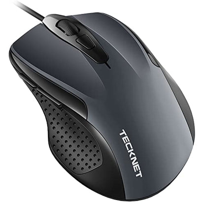 TECKNET 6-Button USB Wired Mouse TK-EMS014 2000 DPI Plug and Play Optical Mouse