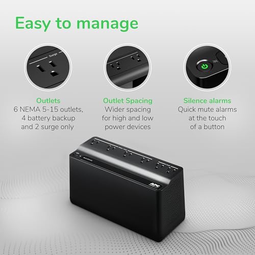 APC 225 Watts 120 Volts Uninterruptible Power Supply UPS BE425M