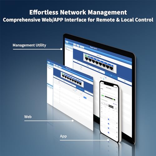 Goalake 8 Port Gigabit Switch GS108 Managed Ethernet Switch 1 Gbps Metal