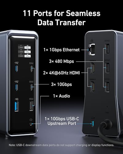 Anker 14-Port Docking Station A83B6, 160W Power Output, 10Gbps Data Transfer, Dual HDMI, USB-C