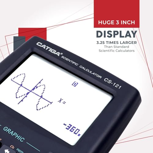 CATIGA 3 Inch CS-121 LCD Scientific Graphing Calculator Battery Powered Plastic 1 Pack