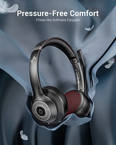 JIAMQISHI EH02 Bluetooth V5.2 Wireless Headset with Microphone for Adults