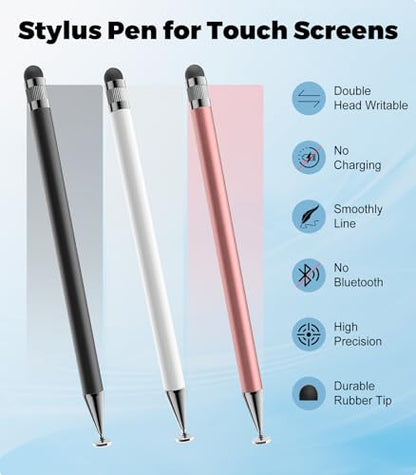 Kenkor 3 Count stylus YPB Black, Pink, White, Capacitive, Touch Screen Accessory