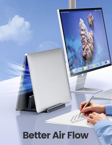 Vaydeer 1 Slot Vertical Laptop Stand SZ2S011 Adjustable Black Silicone