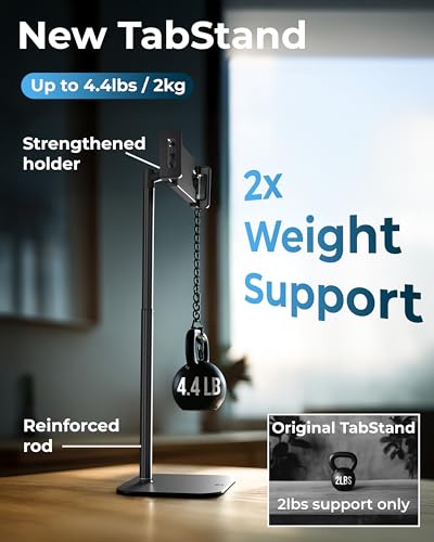 COOPER 20" CPR229BLK130 Adjustable Tablet Stand for Desk, Supports Devices up to 4.4lbs, Tabletop Mount, Black