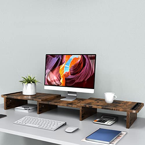Zimilar 2 Count Z208L-3 Monitor Stand Riser 44 lbs Load Capacity Wood Unfinished