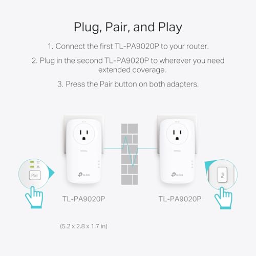 TP-Link TL-PA9020P KIT Ethernet Powerline Adapter 2000 Mbps