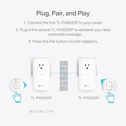 TP-Link TL-PA9020P KIT Ethernet Powerline Adapter 2000 Mbps