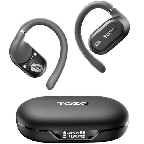 TOZO T13051 OpenWear Wireless Earbuds, Bluetooth 5.4, 60 Hours Battery Life, IPX6 Waterproof, Smart Display