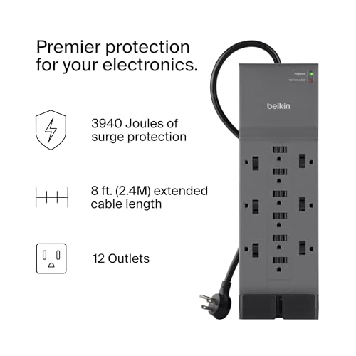Belkin 12 Outlet Surge Protector SRA009p12tt8 125V 15A