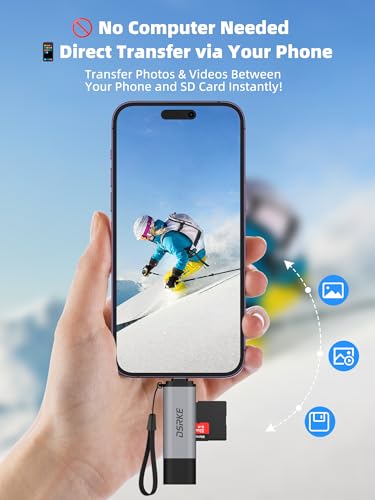 DSRKE USB 3.0 MicroSD and SD Card Reader Dual Slot Adapter D01G