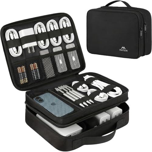 MATEIN Medium 1225BLK Waterproof Electronics Organizer Case