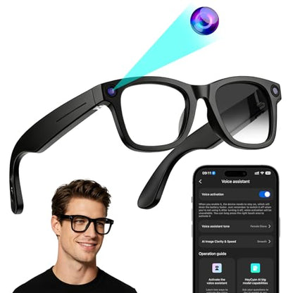 Zigtik 8MP Black-GP01 Smart Glasses with AI Assistant