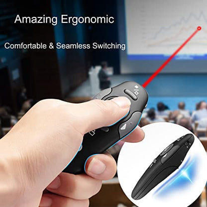 CLIKBUTM Wireless Presentation Clicker WP08-R USB 1 Device 100 Feet Gray