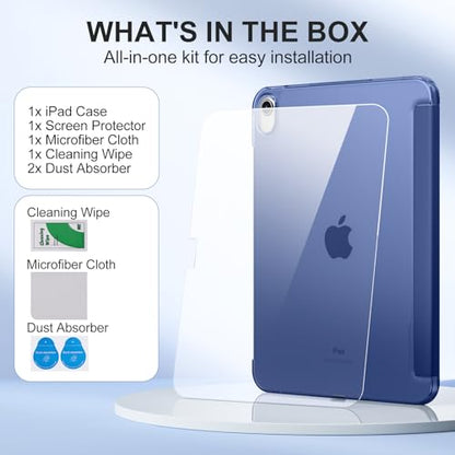 Mastten 11 Inch iPad A16 Case with Screen Protector 2025, 10.9 Inch iPad 10th Generation Case 2022, Navy Blue