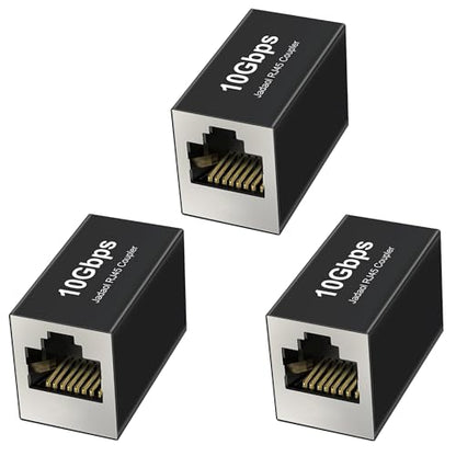 Jadaol 10Gbps RJ45 Coupler Coupler-1P-Black Inline Ethernet Extender Cat8/Cat7/Cat6a/Cat6