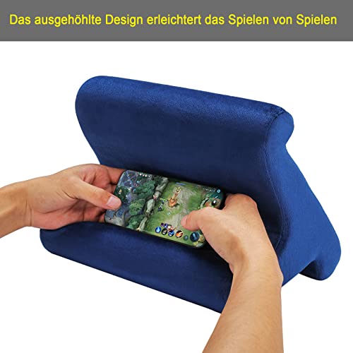 SAMHOUSING Pillow Tablet Holder 1 Count Suede Bed Mount Navy
