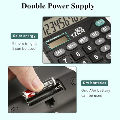 M&G 5.7" x 4.72" ADG98189 Standard Function LCD Calculator with Battery and Solar Power