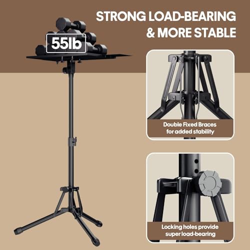KOOV Projector Stand 20-61" Adjustable Height Metal Tripod with Mouse Tray