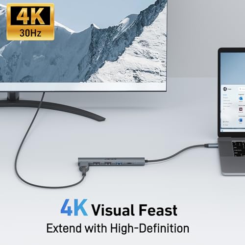 Acer 5 in 1 USB Type C Hub ODK4C0 with HDMI, 100W Power Delivery, 5 Ports