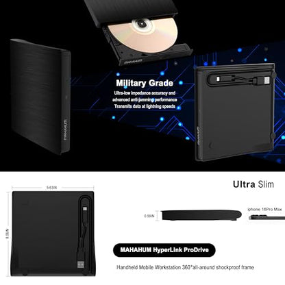 MAHAHUM External CD/DVD +/-RW Drive MAHAHUM-021 USB 3.0 5 Gbps Optical Drive