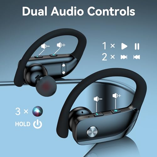 bmani T16 Wireless Earbuds Bluetooth 5.0 with Over-Ear Hooks and 80 Hours Playtime