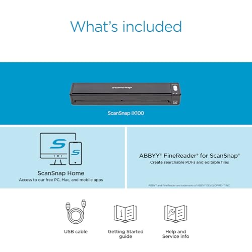 ScanSnap IX100 Document Scanner USB Wi-Fi 600 DPI