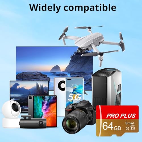 Yicunxin 64GB Red Gold 64GB Class 10 Micro SD Memory Card