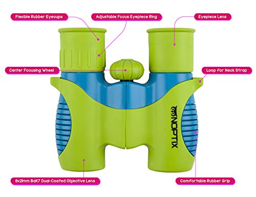 Noptix 21mm Real Kids NOP-MN-BIN02 8x Roof Prism Binoculars