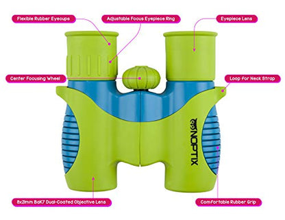 Noptix 21mm Real Kids NOP-MN-BIN02 8x Roof Prism Binoculars