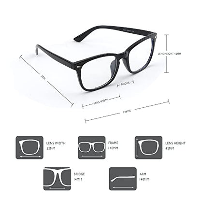 AFNWQI 52mm AFNWQI21654 Blue Light Blocking Glasses, Square, Full Rim