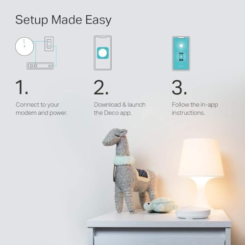 TP-Link Deco M5 3-Pack Mesh Wi-Fi System - Dual-Band, 1300 Mbps, Internal Antennas, 10/100/1000 Mbps Ethernet, Home Networking