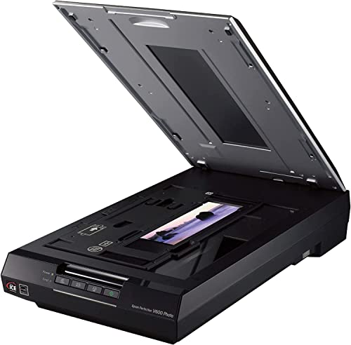 Epson V600 Photo Flatbed Scanner, 9600 dpi, USB Wired, Black, Compact Design