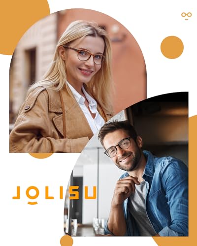 JOLISU 5 Count Reading Glasses 2 Diopters Round Full Rim Plastic Frame Black, Transparent, Leopard, Tortoise, Orange