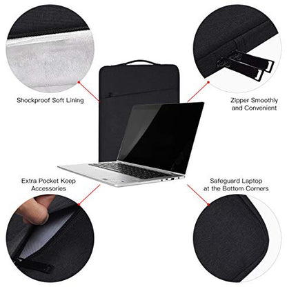 iKammo 14 Inch Laptop Sleeve Black Nylon Travel Pouch Waterproof Modern Soft