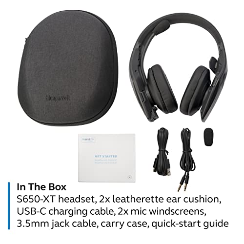BlueParrott S650-XT Bluetooth Headset, Dual Use, Noise Cancellation, Waterproof, Black