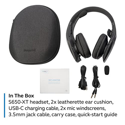 BlueParrott S650-XT Bluetooth Headset, Dual Use, Noise Cancellation, Waterproof, Black