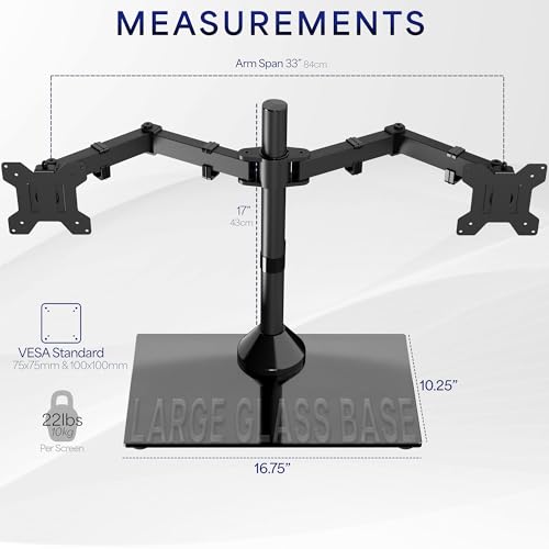 VIVO 32 inch STAND-V002FG Tabletop Mount Monitor Arm Adjustable Dual 13-32 inch