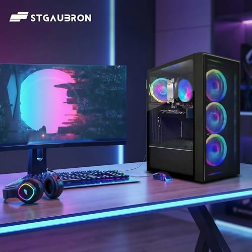 STGAubron Tower Computer ABR1722 AMD Ryzen 7 5700X up to 4.6GHz GeForce RTX 3050 6GB 16GB DDR4 1TB SSD 1920x1080