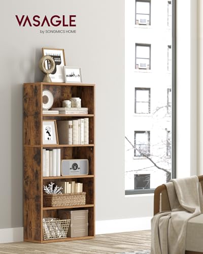 VASAGLE 5-Tier Bookshelf Open Storage Shelf ULBC165X01